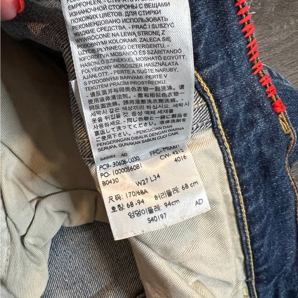 SOLD - LEVI'S VINTAGE CLOTHING - 1966 606 JEANS - 27 - Medium wash, red stitch - Picture 12 of 16